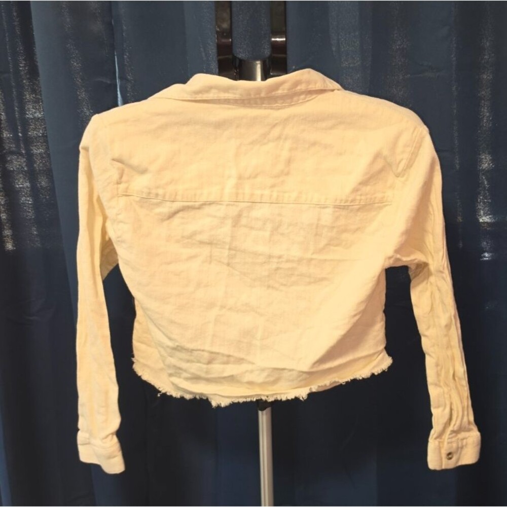 Zara Girls Size 13/14 YEars CM 164 Button Front Shirt Jacket Layer Beige - Picture 2 of 3